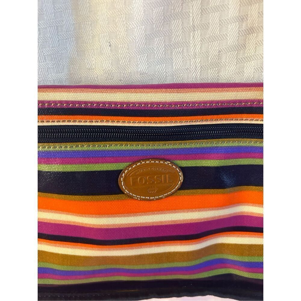 Fossil Striped 9.5x7" Crossbody Adjustable Straps… - image 2